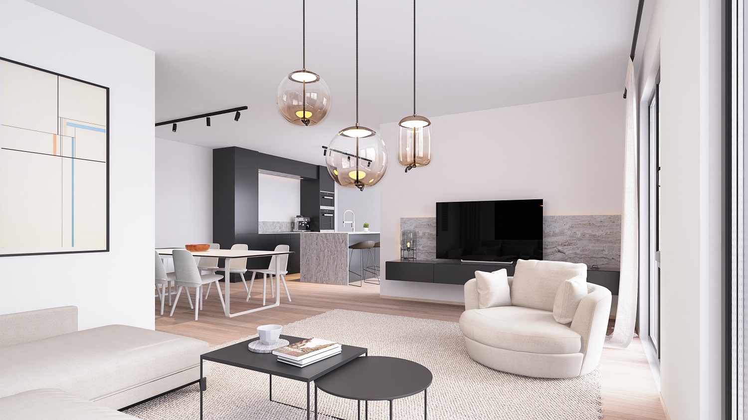 Hof van Gent nieuwbouw Zabra interieur leefruimte