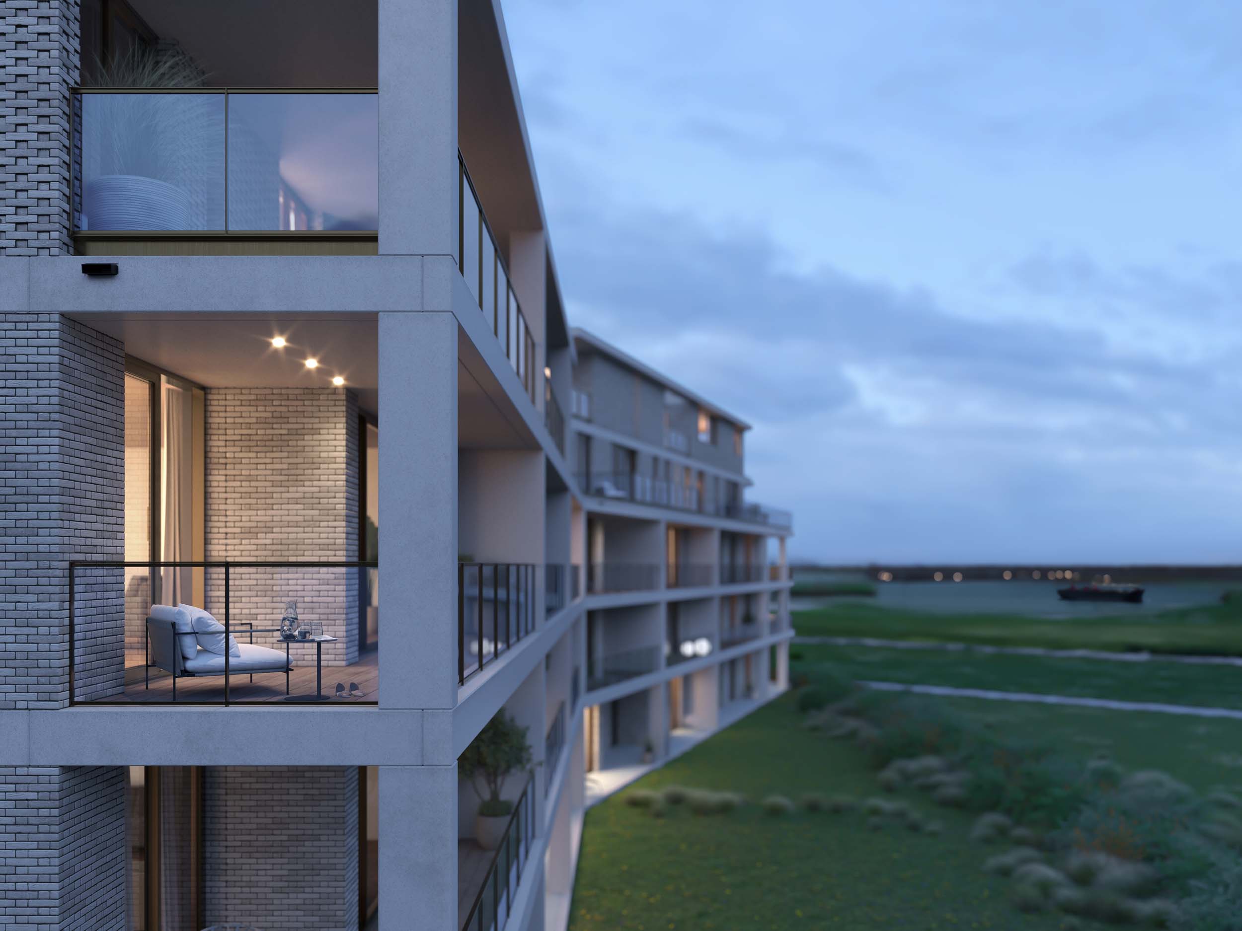 Waterzande Hulst Terras Avond