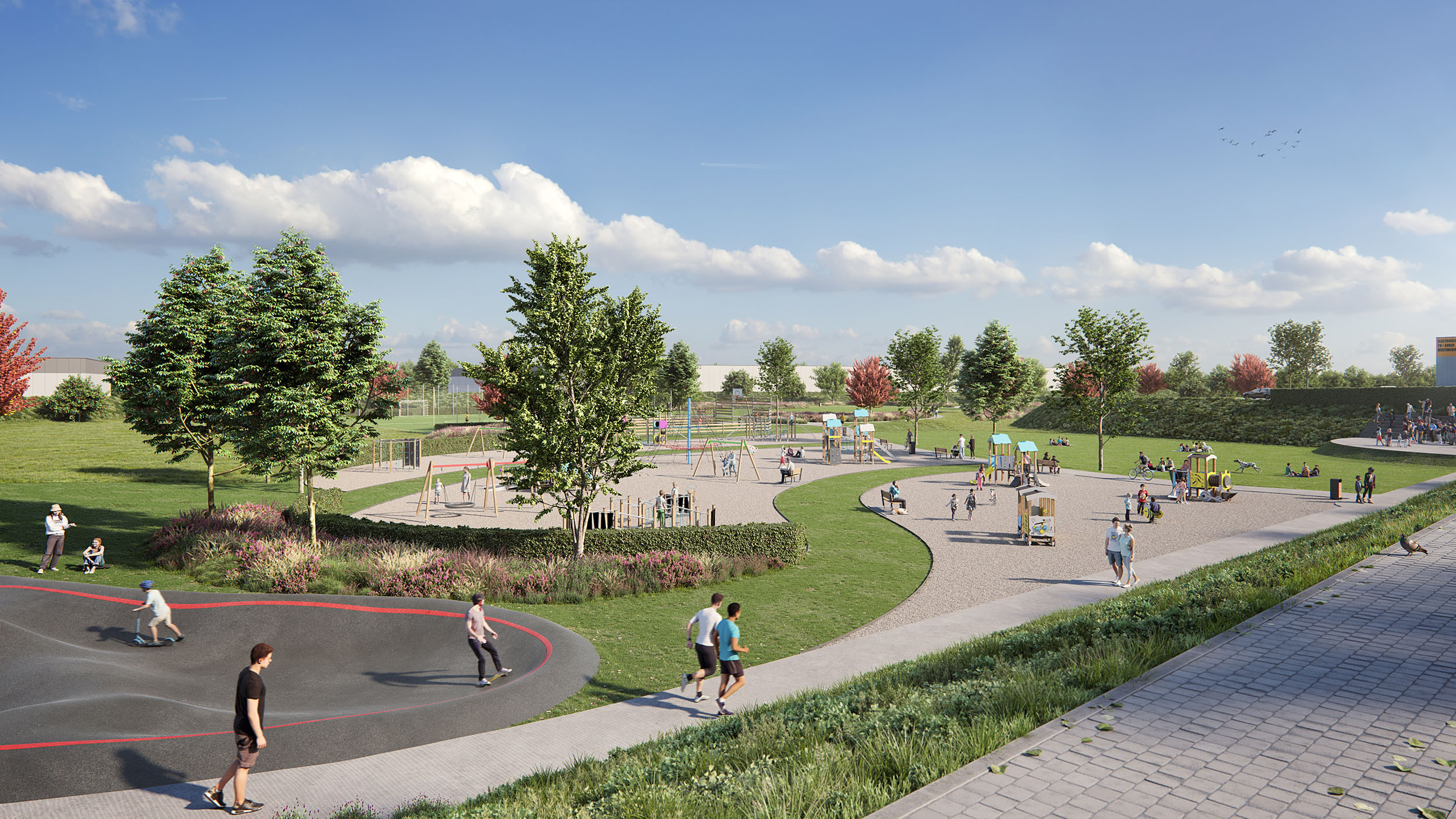 Zabra Gijbels Awans Vue Parc Communal Depuis La Voirie De Liaison