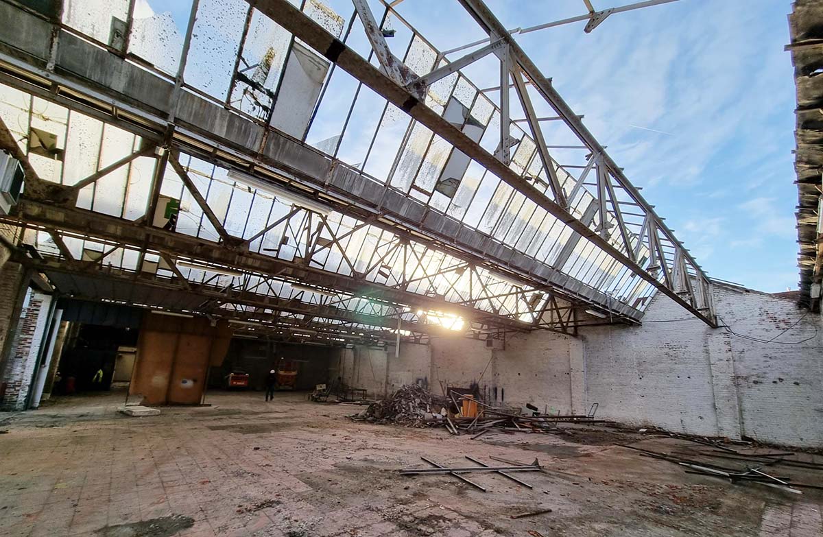 Zabra Waregem Vlas afbraak oude loodsen